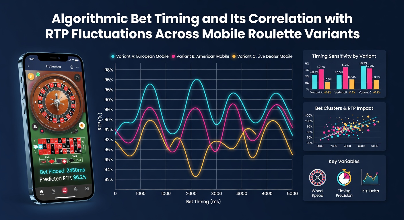 Grafik vergleicht RTP-Schwankungen über Bet-Timing-Intervalle in europäischen, amerikanischen und französischen mobilen Roulette-Spielen
